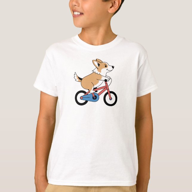 Corgi on a Bicycle T-Shirt (Vorderseite)