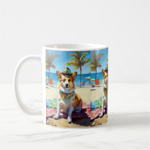Corgi on Beach, Sommergeschenk für Hundefreunde Kaffeetasse