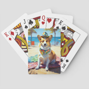 Corgi on Beach, Sommergeschenk für Hundefreunde Spielkarten
