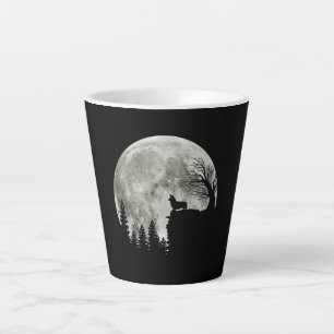 Corgi On Mountain Blood Moon Halloween Milchtasse