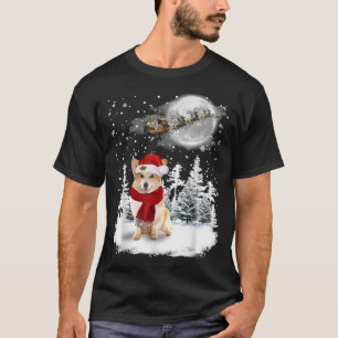 Corgi On Snow Christmas Moon Lighting Weihnachtsma T-Shirt