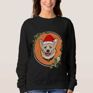 Corgi Orange Bloral Circle Sweatshirt