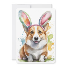Corgi Osterhase im Training Einladung