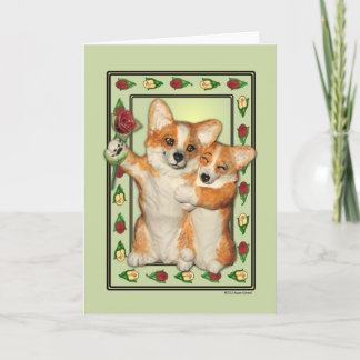 Corgi-Paar-Gruß-Karte Karte