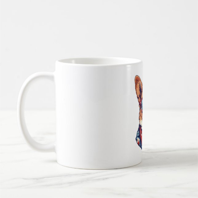 Corgi Patriotic Dog USA Flag Kaffeetasse (Links)