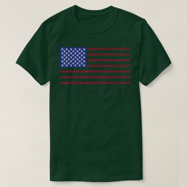 Corgi   Patriotic Flag 4th of July Dog Tee  (Design vorne)