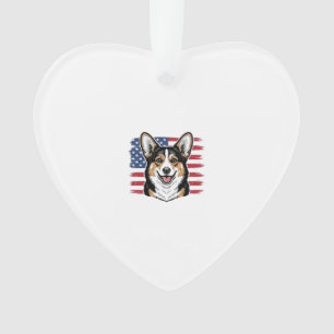 Corgi patriotique drapeau américain vecteur vintag