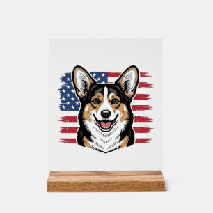 Corgi Patriotique Drapeau Américain Vector Vintage