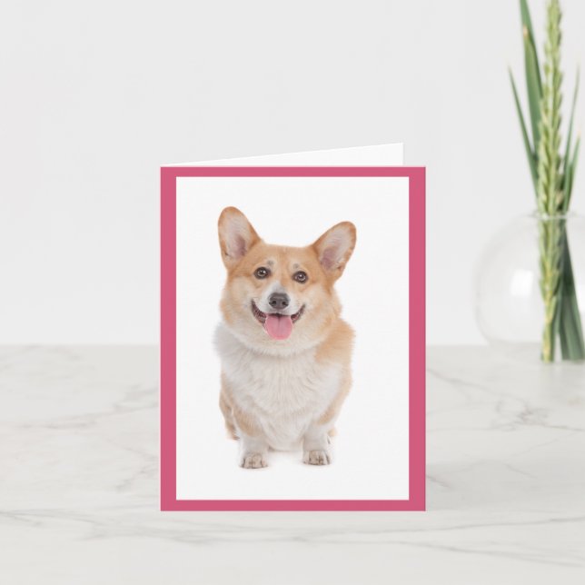 Corgi ( Pembroke ) Welpe Hund Blank Note Card Karte (Vorderseite)