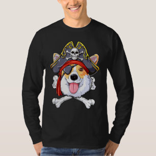 Corgi Pirate Costume Piratenflagge Flag Skull Cros T-Shirt