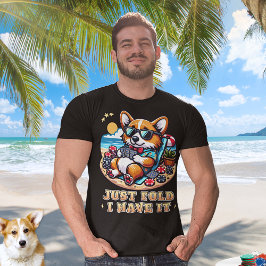 Corgi Playing Cards Sommerurlaub Sonniger Poker T-Shirt