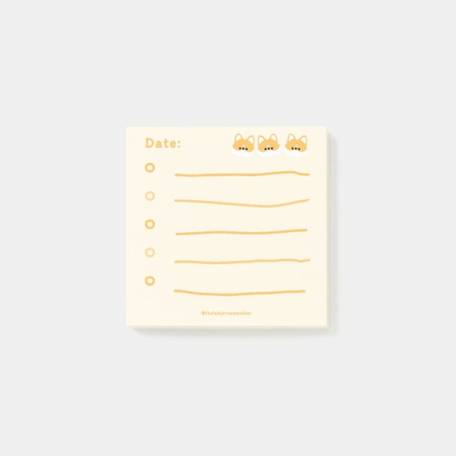 Corgi Post-it Klebezettel (Vorderseite)