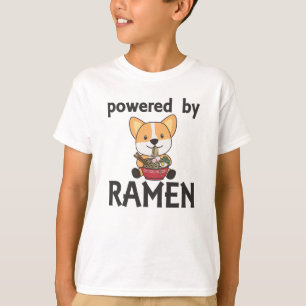 Corgi Powered by Ramen Niedlich Kawaii Noodle T-Shirt