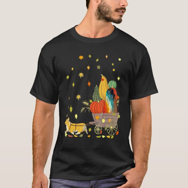 Corgi Pumpkin Tie Dye Dog  Fall Leaves Thanksgivin T-Shirt (Vorderseite)