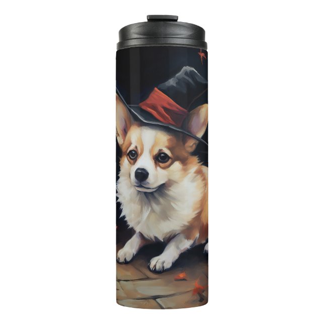 Corgi Pumpkins Halloween Beängstigend Thermosbecher (Vorderseite)