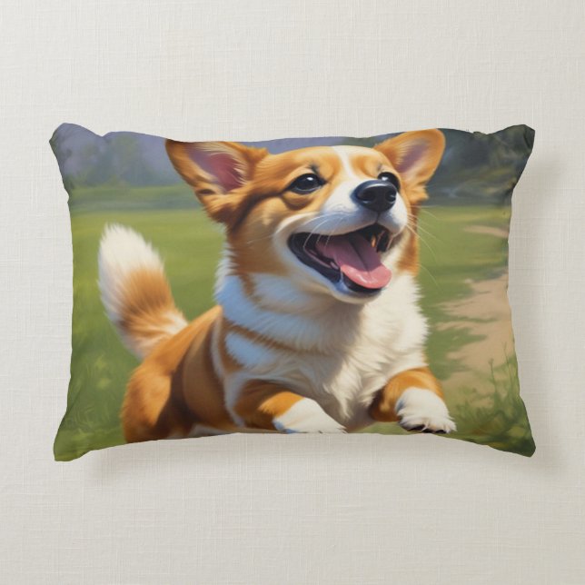 Corgi Puppy Dekokissen (Vorderseite)