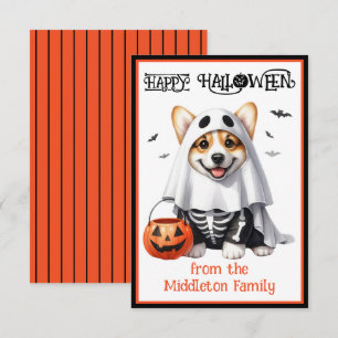 Corgi Puppy Dog Happy Halloween Mitteilungskarte