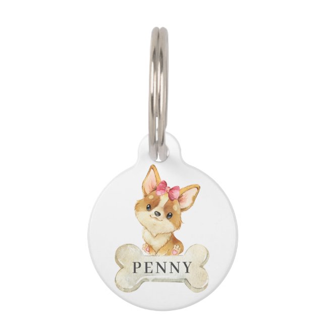 Corgi Puppy Dog Haustiermarke (Vorderseite)
