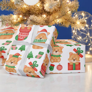 Corgi Puppy Dog Niedlich Festlicher Elf Weihnachte Geschenkpapier