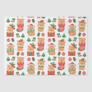 Corgi Puppy Dog Niedlich Festlicher Elf Weihnachte Seidenpapier