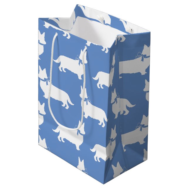Corgi Puppy Dog Pembroke Welsh Mittlere Geschenktüte (Vorderseite Schrägansicht)