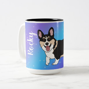 Corgi Puppy Galaxy Zweifarbige Tasse