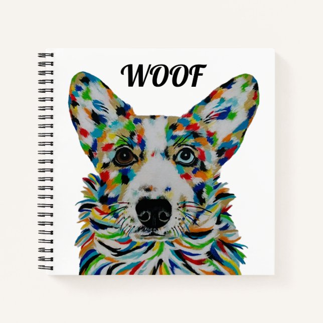 Corgi-Quadratnotizbuch Notizbuch (Vorderseite)