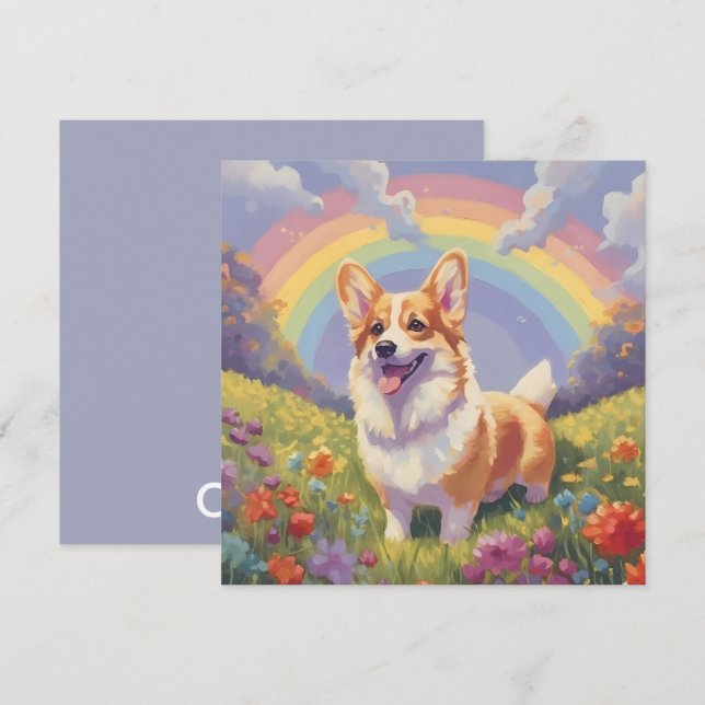 Corgi Rainbow Bridge Individuelle Name Dog Memoria (Vorne/Hinten)