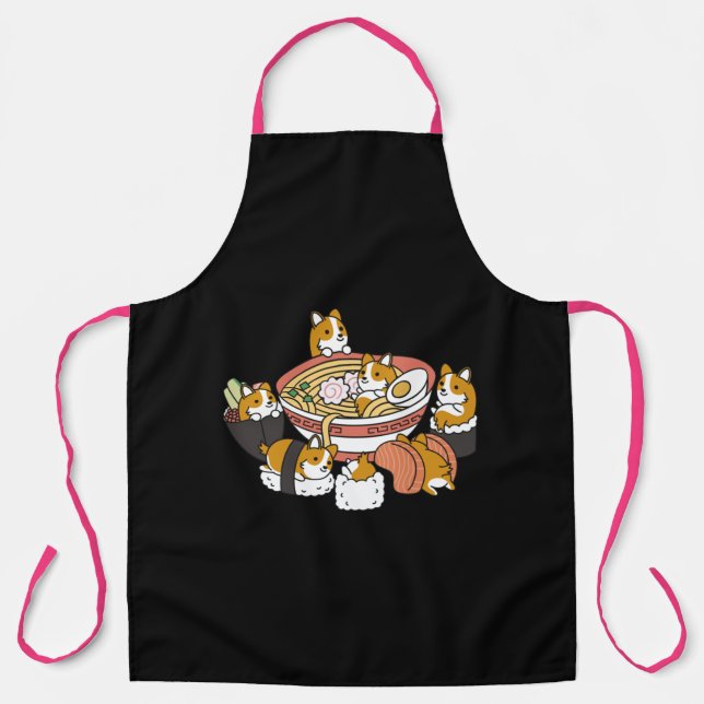 Corgi Ramen Sushi Schürze (Vorderseite)