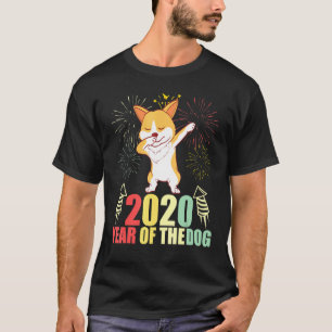 Corgi-Rasse Silvester Corgis Hund Hunderasse Glück T-Shirt