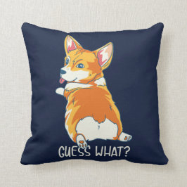 Corgi rät, was Dog Gag Monogramm Kissen