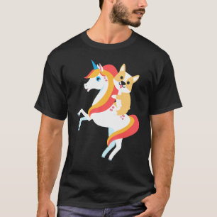Corgi-Reitendes Einhorn Süß Lustiger Hund Hallowee T-Shirt