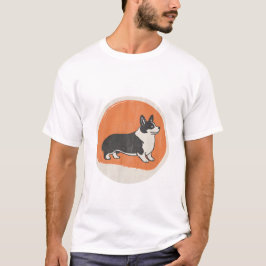 Corgi Retro-Silhouette-Abzeichen-T-Shirt T-Shirt