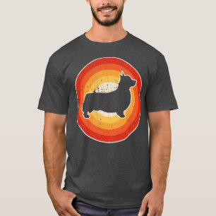 Corgi Retro Vintag Sunset 60er 70er Damen B T-Shirt