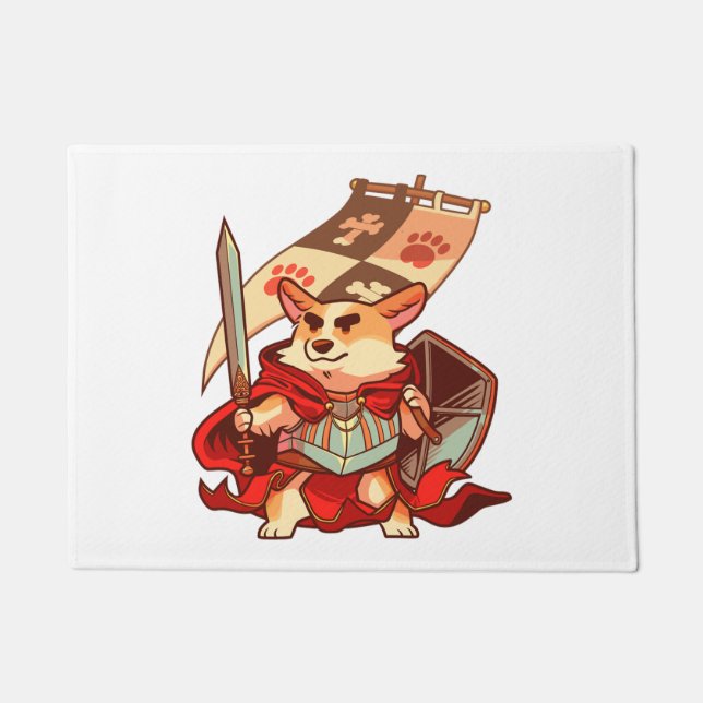 Corgi-Ritter Fußmatte (Vorderseite)