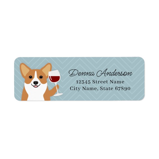 Corgi Rücksendeadressen-Aufkleber (Vorne)