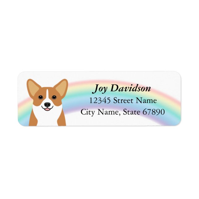 Corgi Rücksendeadressen-Aufkleber (Vorne)