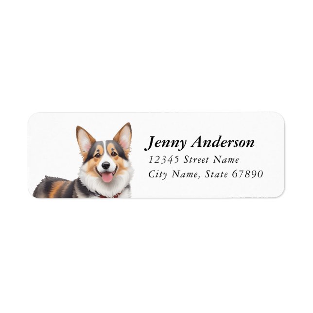 Corgi Rücksendeadressen-Aufkleber (Vorne)