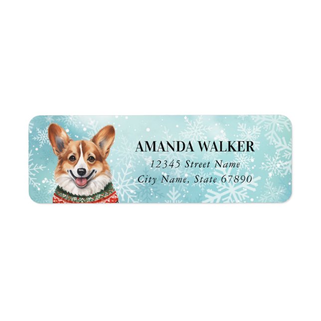 Corgi Rücksendeadressen-Aufkleber (Vorne)