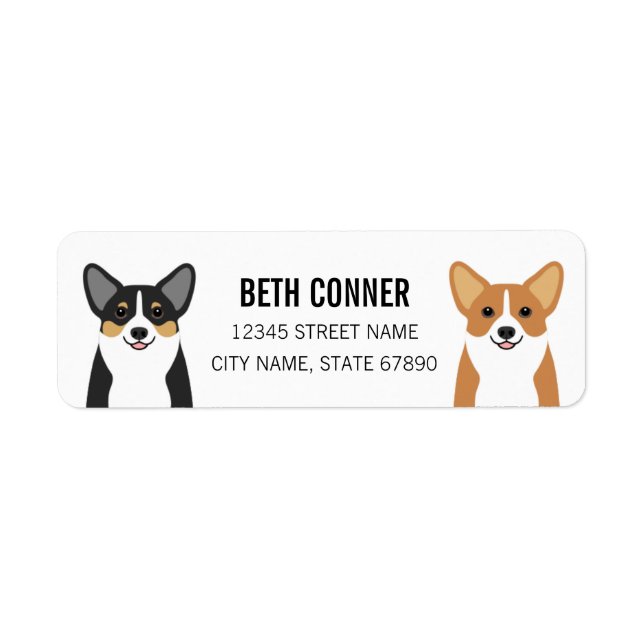 Corgi Rücksendeadressen-Aufkleber (Vorne)