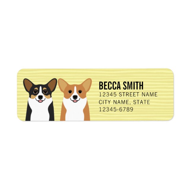 Corgi Rücksendeadressen-Aufkleber (Vorne)