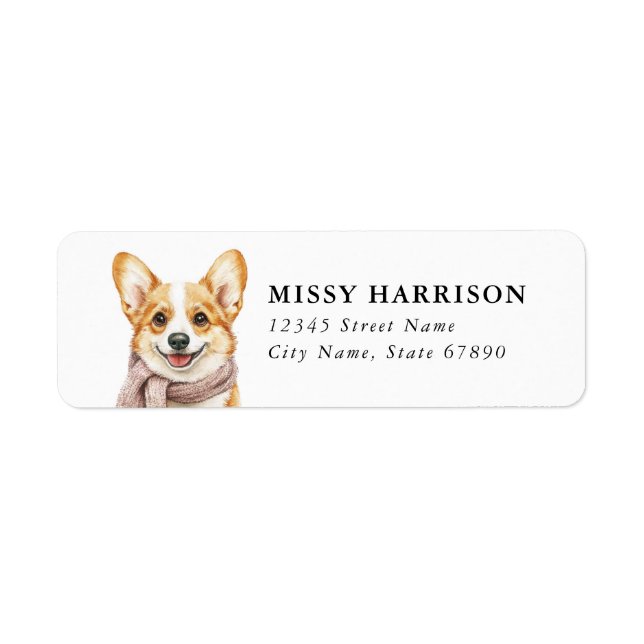 Corgi Rücksendeadressen-Aufkleber (Vorne)
