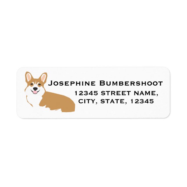 Corgi-Rücksendeadressen-Aufkleber - niedliches Kor (Vorne)