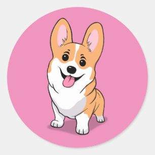 Corgi Runder Aufkleber