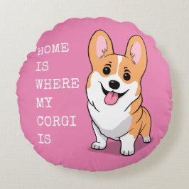 Corgi Rundes Kissen