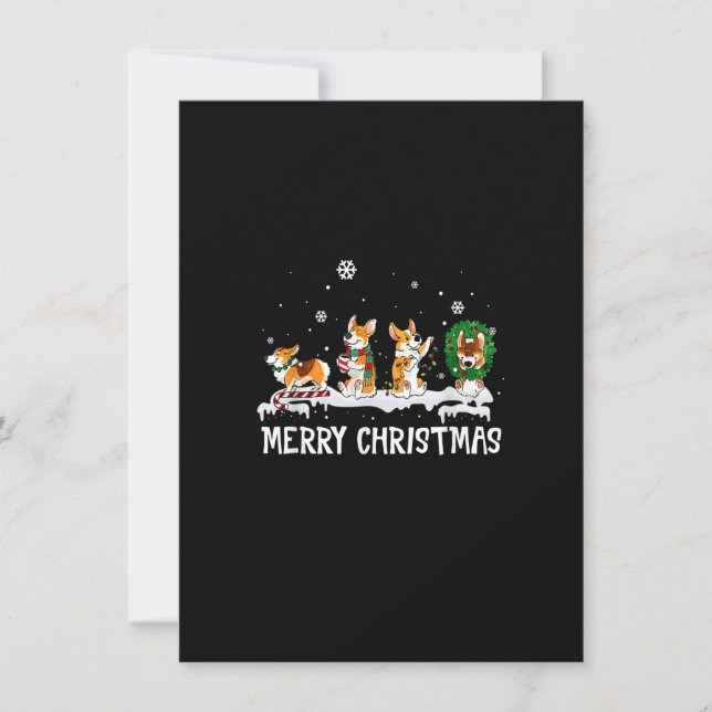 Corgi Santa Christmas Tree Lights Dekoration Funny Einladung (Vorderseite)