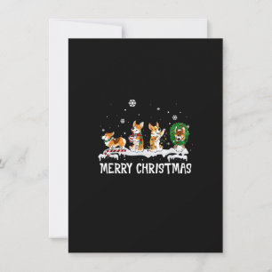 Corgi Santa Christmas Tree Lights Dekoration Funny Einladung