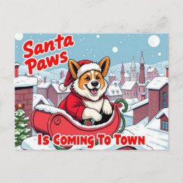Corgi Santa Paws Feiertagspostkarte