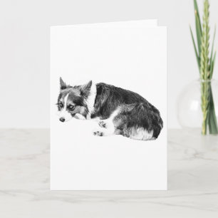 Corgi Schatten, warme Wünsche Karte