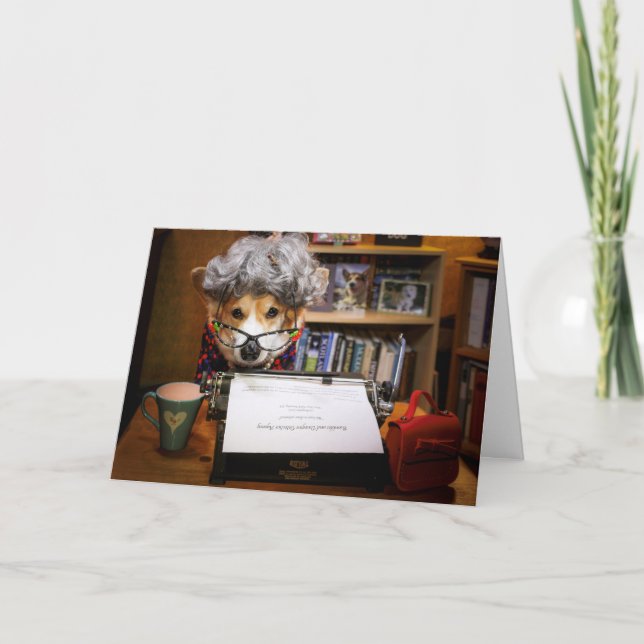 Corgi Secretary Birthday card Karte (Vorderseite)